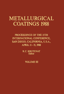 Metallurgical Coatings 1988 Metallurgical Coatings 1988