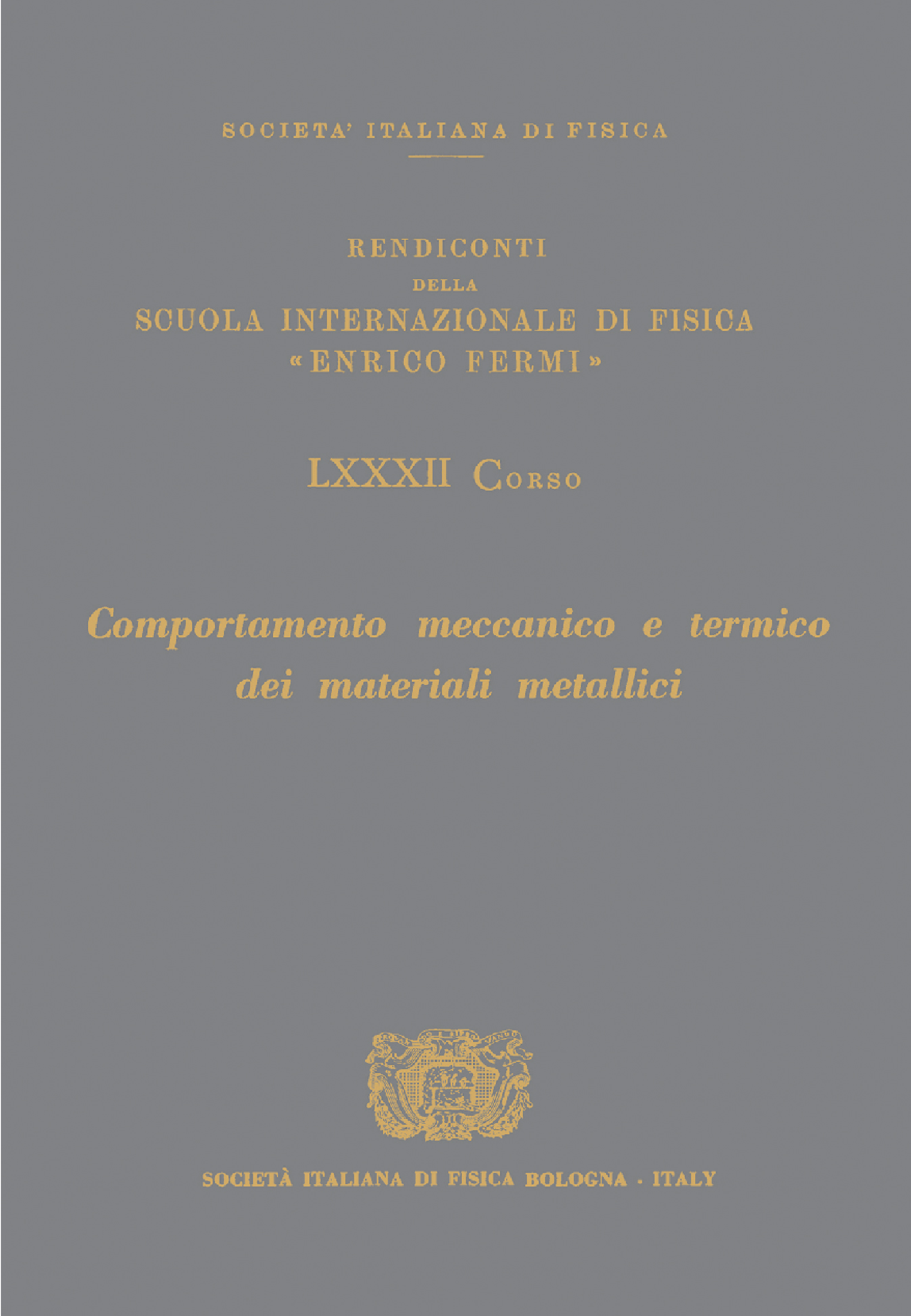 Mechanical and Thermal Behaviour of Metallic Materials