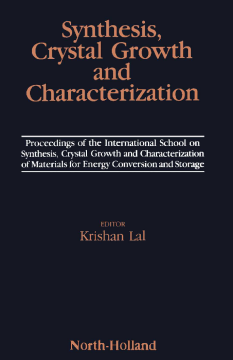 Synthesis, Crystal Growth and Characterization Synthesis, Crystal Growth and Characterization