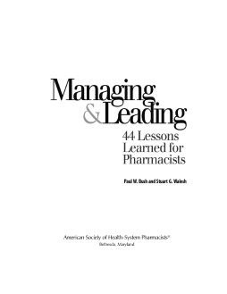 Managing and Leading Managing and Leading