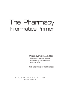 The Pharmacy Informatics Primer The Pharmacy Informatics Primer