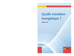 Quelle transition énergétique? Quelle transition énergétique?