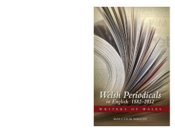 Welsh Periodicals in English 1882-2012 Welsh Periodicals in English 1882-2012