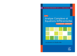 Analyse complexe et équations différentielles : exercices corrigés Analyse complexe et équations différentielles : exercices corrigés