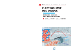 Electrochimie des solides Electrochimie des solides