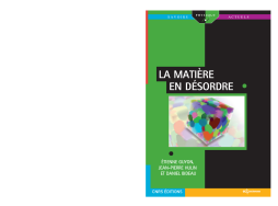La matière en désordre La matière en désordre