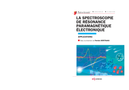 La spectroscopie de résonance paramagnétique électronique La spectroscopie de résonance paramagnétique électronique