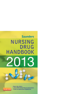 Saunders Nursing Drug Handbook 2013 - E-Book Saunders Nursing Drug Handbook 2013 - E-Book