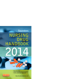 Saunders Nursing Drug Handbook 2014 - E-Book Saunders Nursing Drug Handbook 2014 - E-Book