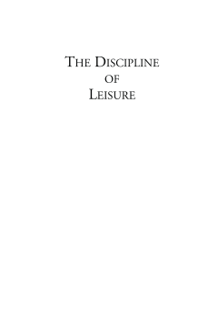 The Discipline of Leisure The Discipline of Leisure