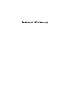 Landscape Ethnoecology Landscape Ethnoecology
