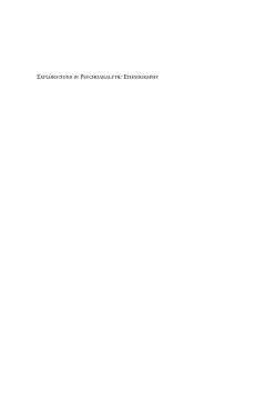 Explorations in Psychoanalytic Ethnography Explorations in Psychoanalytic Ethnography