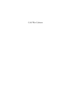 Cold War Cultures Cold War Cultures