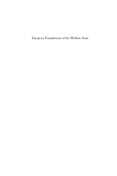 European Foundations of the Welfare State European Foundations of the Welfare State