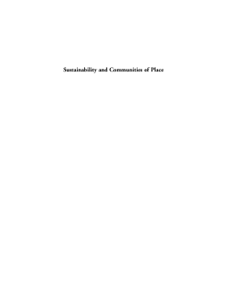 Sustainability and Communities of Place Sustainability and Communities of Place
