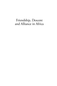Friendship, Descent and Alliance in Africa