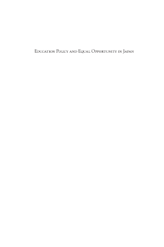 Education Policy and Equal Opportunity in Japan Education Policy and Equal Opportunity in Japan