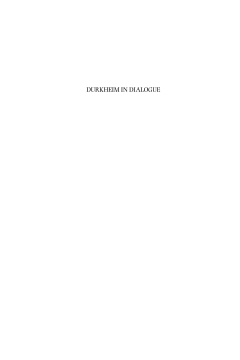 Durkheim in Dialogue Durkheim in Dialogue