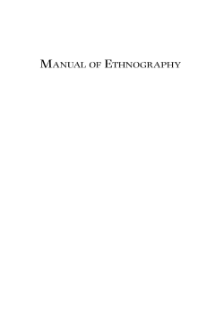 The Manual of Ethnography The Manual of Ethnography