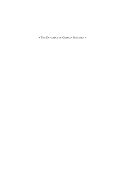 The Dynamics of German Industry The Dynamics of German Industry
