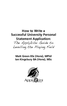 How to Write a Successful University Personal Statement Application: The Apply2 Guide to leveling the Playing field