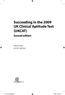 Succeeding in the 2009 UK Clinical Aptitude Test (UKCAT)