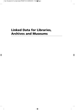Linked Data for Libraries, Archives and Museums Linked Data for Libraries, Archives and Museums