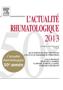 L'actualité rhumatologique 2013 L'actualité rhumatologique 2013