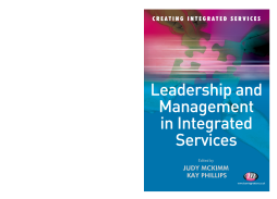 Leadership and Management in Integrated Services Leadership and Management in Integrated Services