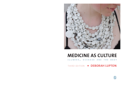 Medicine as Culture Medicine as Culture