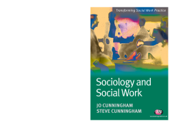 Sociology and Social Work Sociology and Social Work