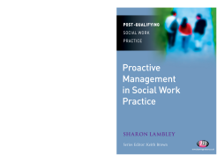 Proactive Management in Social Work Practice Proactive Management in Social Work Practice