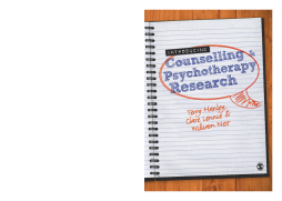 Introducing Counselling and Psychotherapy Research Introducing Counselling and Psychotherapy Research
