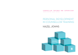 Personal Development in Counsellor Training Personal Development in Counsellor Training