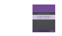 Linear Algebra and Differential Equations: Pearson New International Edition Linear Algebra and Differential Equations: Pearson New International Edition
