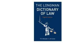 Longman Dictionary of Law Longman Dictionary of Law