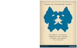 Personality Psychology: Pearson New International Edition Personality Psychology: Pearson New International Edition