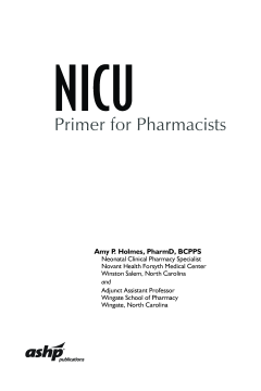 NICU Primer for Pharmacists