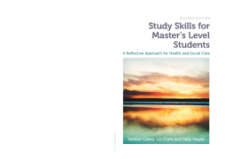 Study Skills for Master's Level Students, revised edition