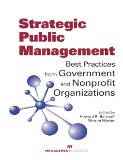 Strategic Public Management: Best Practices from Government and Nonprofit Organizations