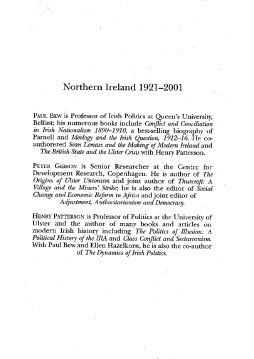 Northern Ireland 1921–2001