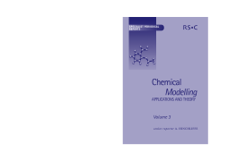 Chemical Modelling Chemical Modelling