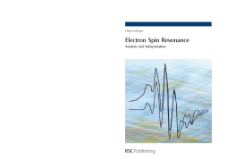 Electron Spin Resonance Electron Spin Resonance