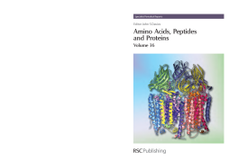Amino Acids, Peptides and Proteins Amino Acids, Peptides and Proteins
