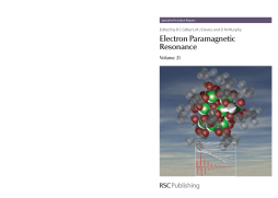 Electron Paramagnetic Resonance Electron Paramagnetic Resonance