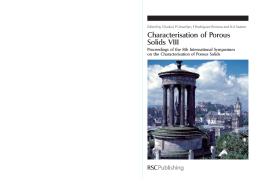 Characterisation of Porous Solids VIII Characterisation of Porous Solids VIII