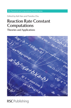 Reaction Rate Constant Computations Reaction Rate Constant Computations