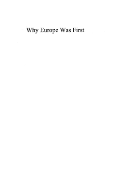 Why Europe Was First Why Europe Was First