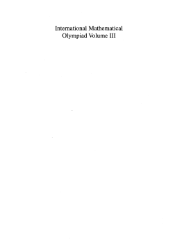 International Mathematical Olympiad Volume 3 International Mathematical Olympiad Volume 3