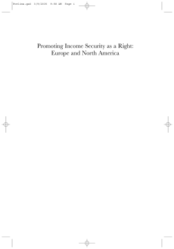 Promoting Income Security as a Right Promoting Income Security as a Right